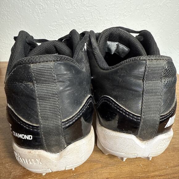 Nike Baseball Cleats Alpha Huarache 4 Keystone Size 8.5 Men's Black White Rubber - Picture 6 of 13